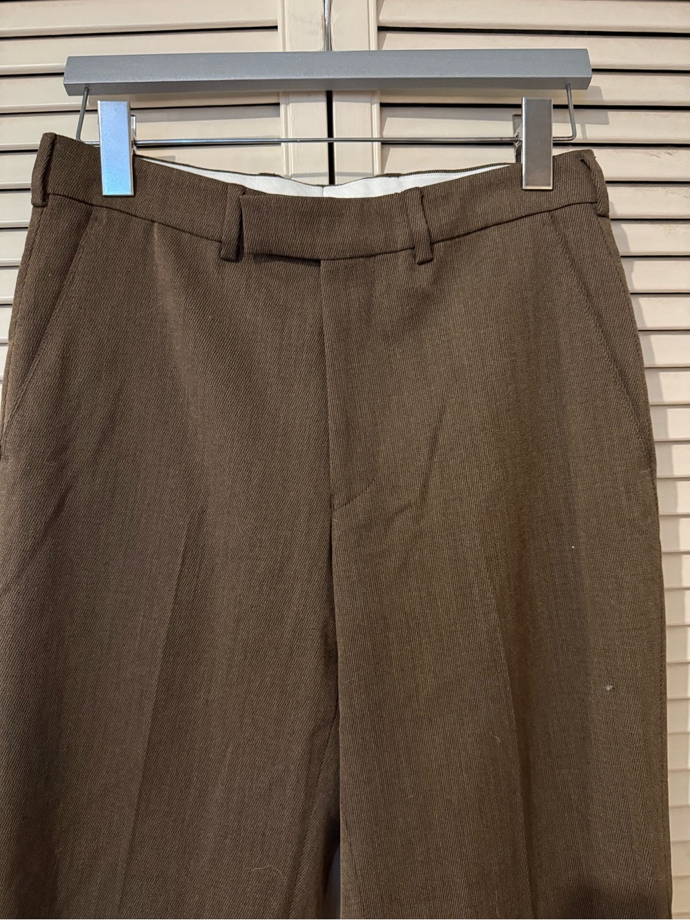 Men's Flat Front Brown Dress Pants